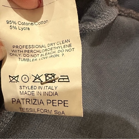 Patrizia Pepe Firenze Sweatshirt Top Wide Neck Sequin Rhinestone Blue 6 blouse - Picture 7 of 8